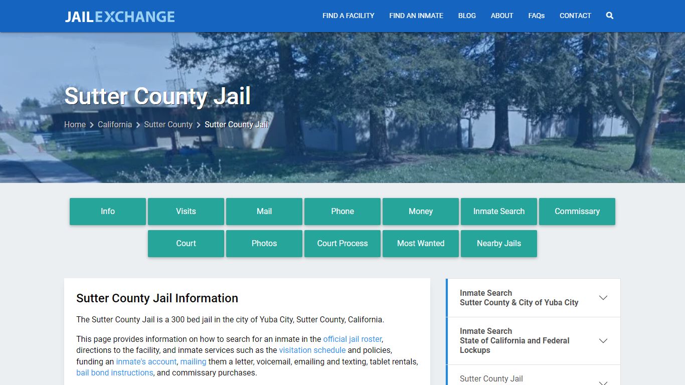 Sutter County Jail, CA Inmate Search, Information